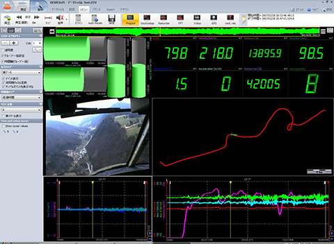 GPSとジャイロセンサによる計測画面写真